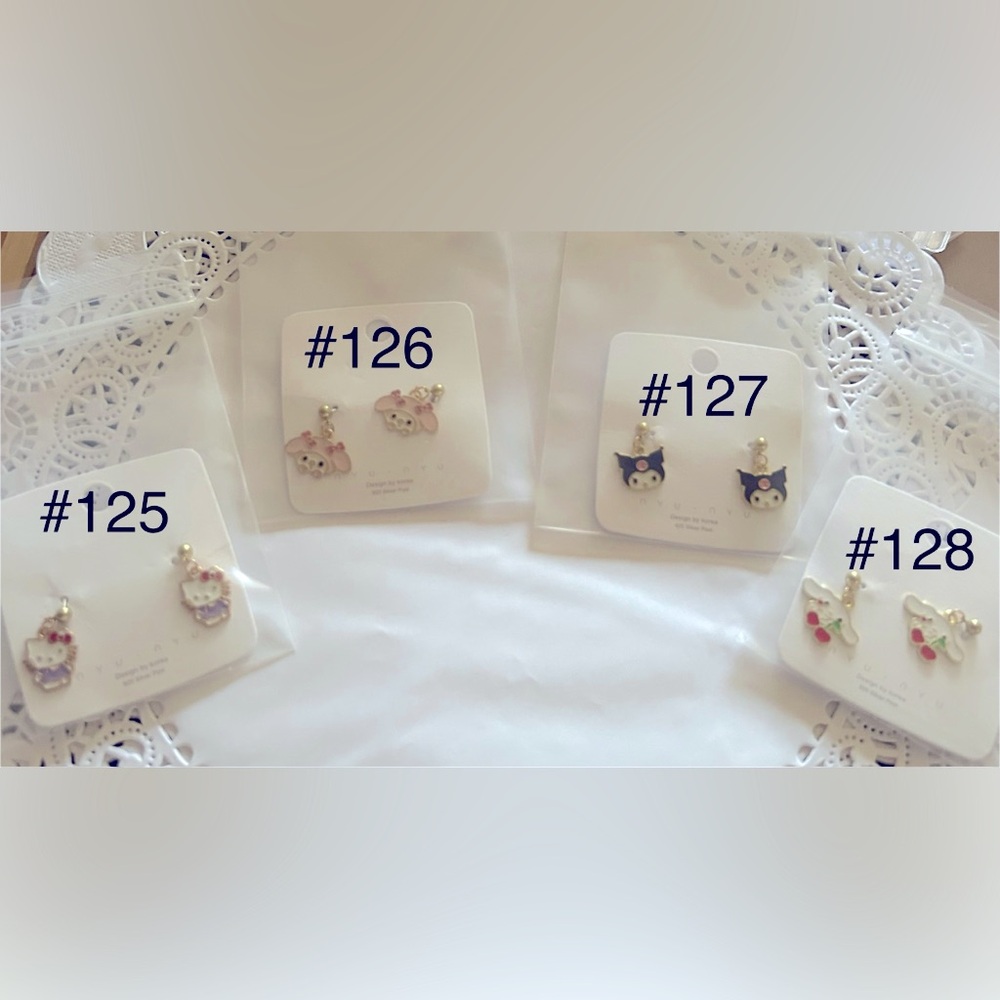 Cartoon Statement Stud Earrings 925 Silver Post NWT